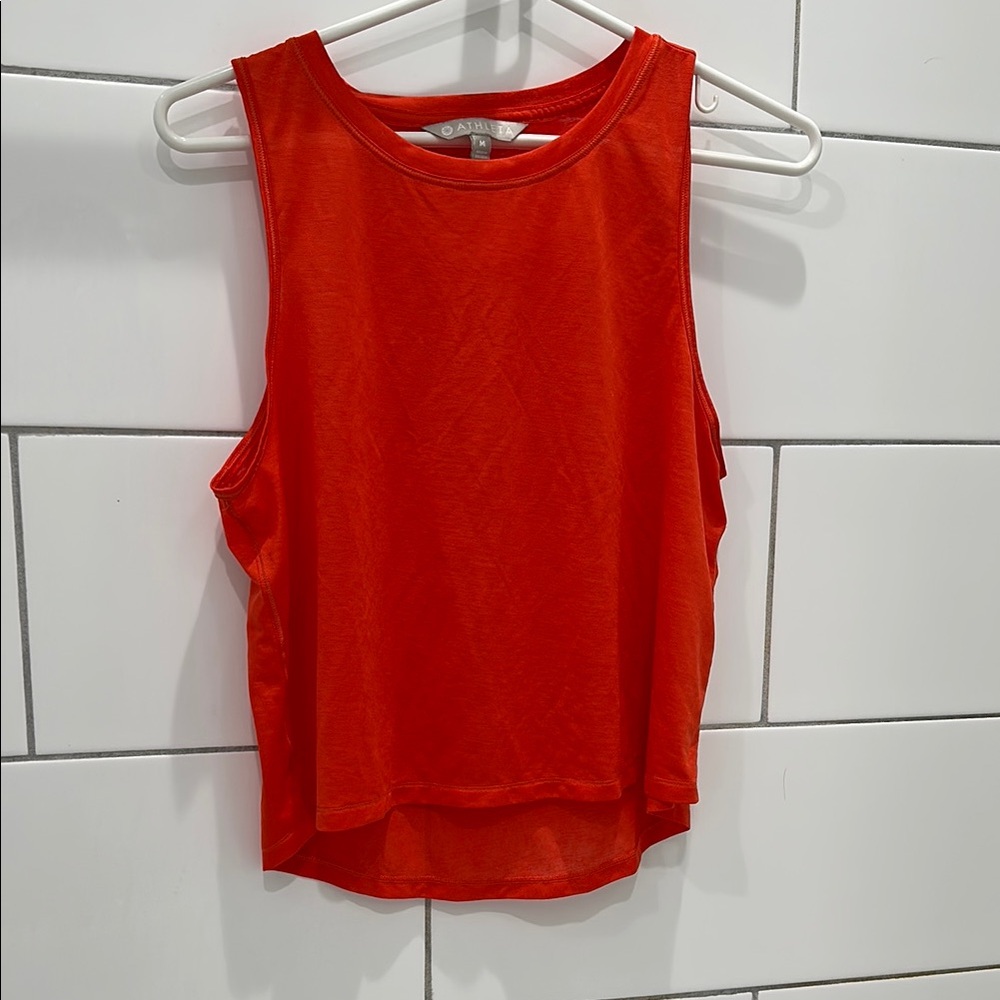 Athleta bright orange muscle tank size M